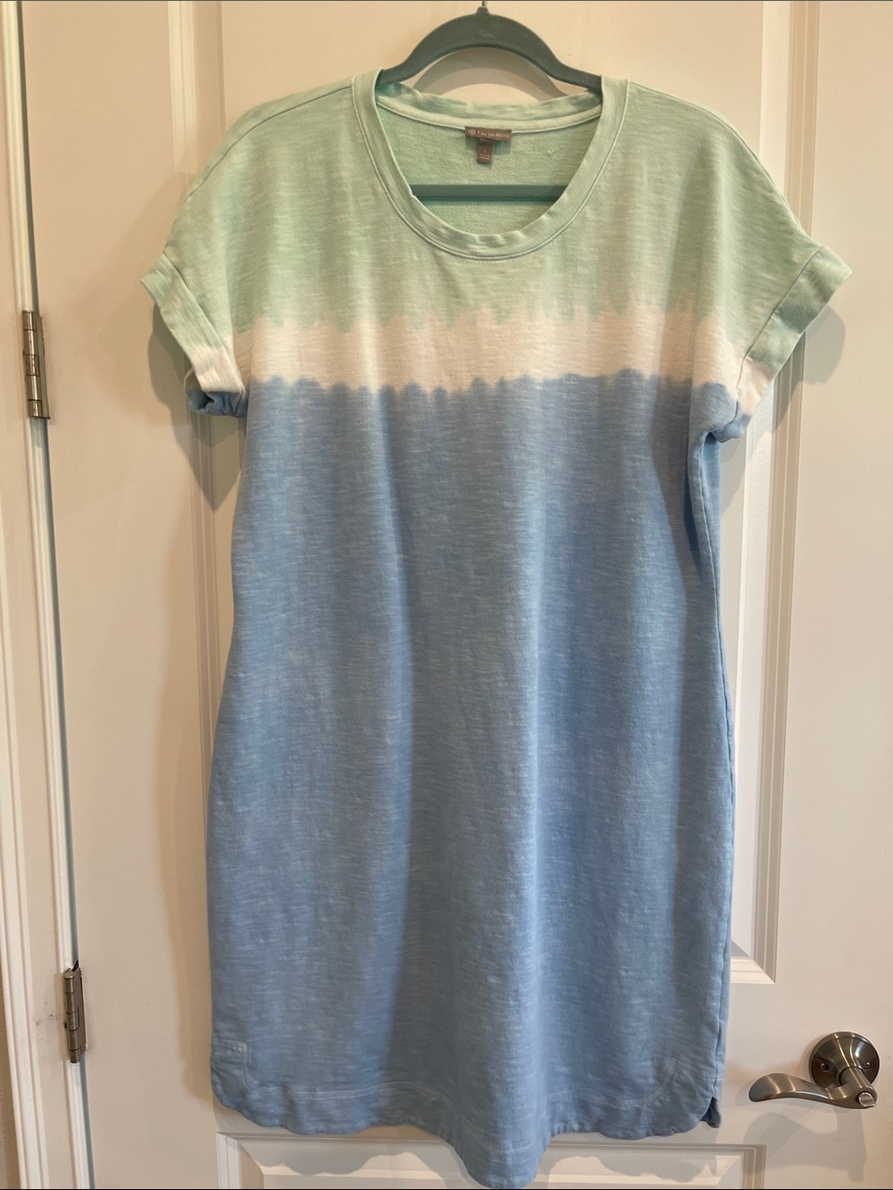 Talbots Mint & White Casual Tee Dress